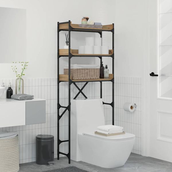 vidaXL Waschmaschinenregal mit Regal 67 x 25 x 163 cm Holzwerkstoff, 883551