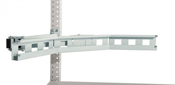 Manuflex Boxen-Einfachträger-Element für Stahl-Aufbauportale zum optimalen Zugriff auf Sichtlagerkästen, Lichtgrau, ZB3976.7035