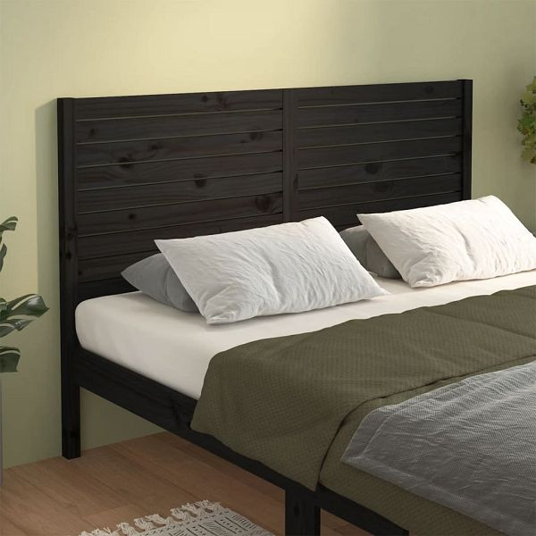 vidaXL Kopfteil Schwarz 156x4x100 cm Massivholz Kiefer, 819029