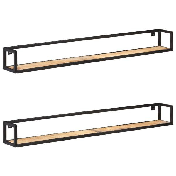 vidaXL Wandregale 2 Stück 160 cm Raues Mangoholz, 320676