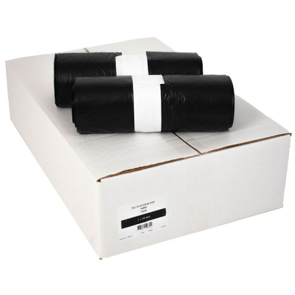 STEIN HGS Abfalltüten 50/20x125x0.025, schwarz, 240 Stück (8 x 30 Stück), 83417.0001