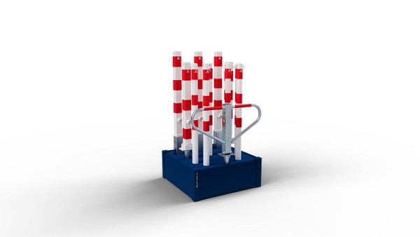 Schake Verkaufsbox Typ 4707, 3 x Absperrpfosten aus Stahlrohr 70 x 70 mm, 4707