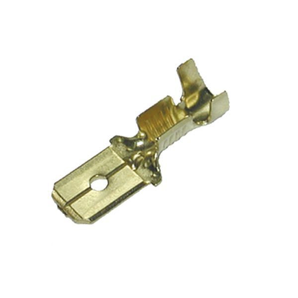 Haupa Flachstecker 0,5-1,0/6,3x0,8 mm, Messing blank, VE: 200 Stück, 280100