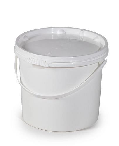 DENIOS UN-Eimer aus Polypropylen (PP), 11 Liter, weiß mit Deckel, VE: 10 Stück, 251248