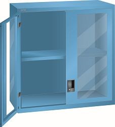 LISTA Aufsatzschrank 54x27E (BxTxH) 1023x572x1000mm KEY Lock, Lichtblau, Flügeltür, Sichtfenstertür, 62.642.010