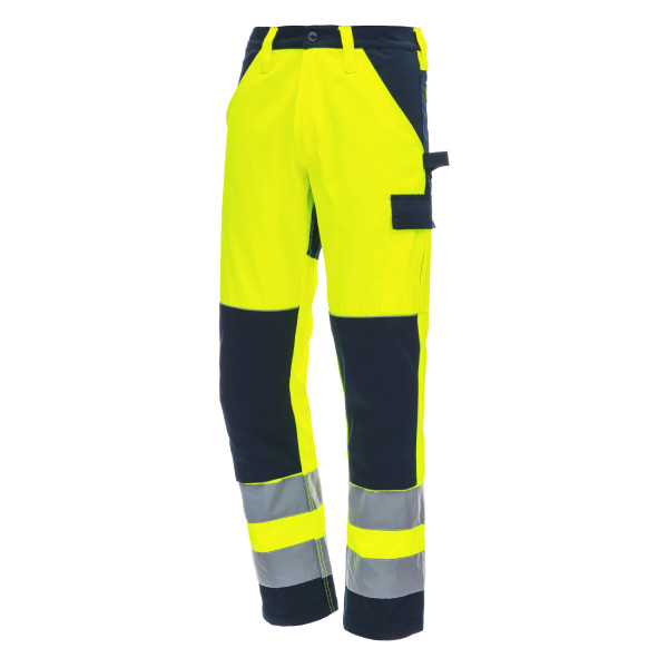 NITRAS MOTION TEX VIZ, Warnschutz - Arbeitshose, Bundhose, Größe: 98, Farbe: neongelb/marineblau, VE: 10 Stück, 7571-4021-98