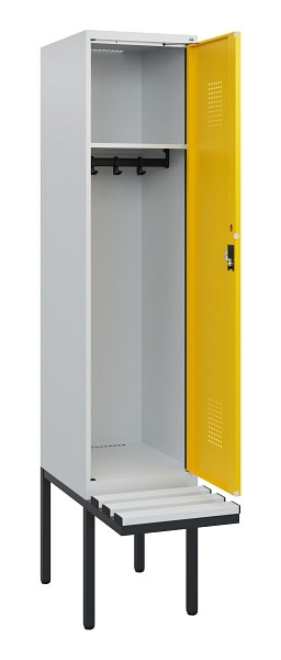 C+P Spind Evolo PLUS, 1 Abteil, 1950x400x815mm, 7035/1023, Zylinderschloss, Material Sitzfläche Kunststoff, 0490405-12 S10082