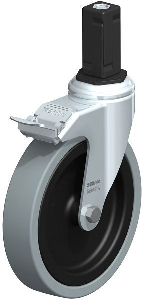 Blickle LKRA-VPA 150G-11-FI-EV14 Apparate-Lenkrolle mit Expander & Feststeller, Vollgummi, Grau, 848434