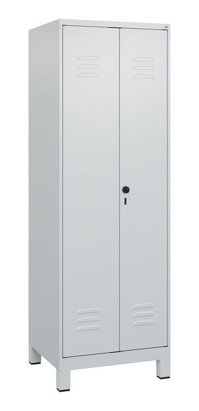 C+P Umkleidespind Classic PLUS SW, Füße, 2 Abteile, 1800x600x500mm, 7035/7035, Drehriegel, 0800127-20 S10009