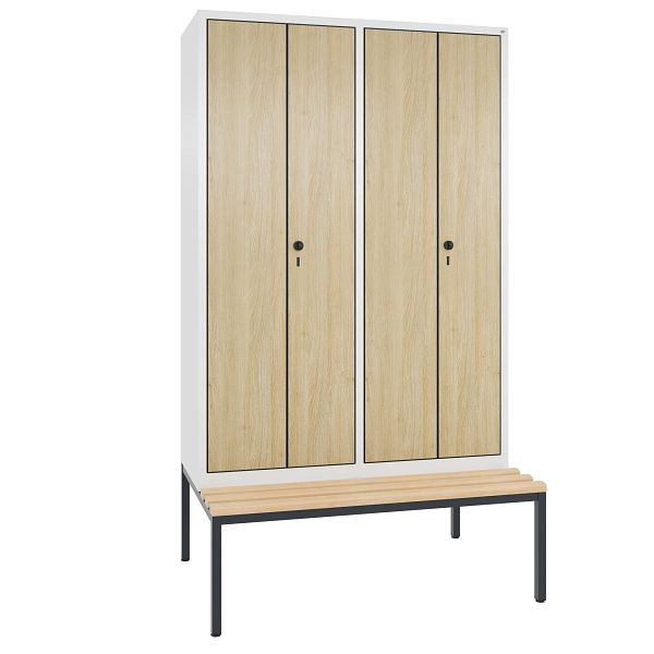 C+P Spind Evolo, 4 Abteile, H2090xB1190xT815 mm, Weiß/MDF Eiche, 48052-40 S10695