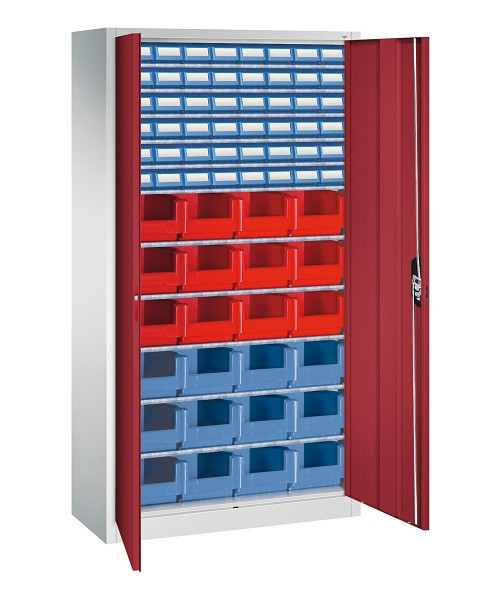 C+P Magazinschrank Serie 13, H1980xB1000xT420mm, 7035/3003, Einlegeböden 11, 133144-29 S10114