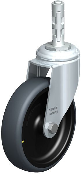 Blickle LKRA-TPA 126G-11-ELS-E11 Apparate-Lenkrolle mit Rückenloch, Thermoplastisches Gummi-Elastomer, Grau, 747460