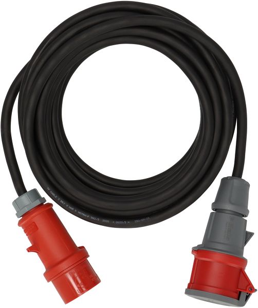 KALLE El Cable CEE-prórroga 400V / 16A, H07RN-F 5G De 2,5, Negro