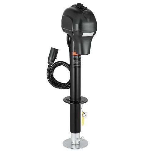 VEVOR Elektrischer Anhängerheber, 1588 kg, mit 7-poligem Stecker, manueller Kurbel, 240-815 mm Hub, für Anhänger & Wohnwagen, schwarz, DDTCQJDDDKCG9JIPZV9