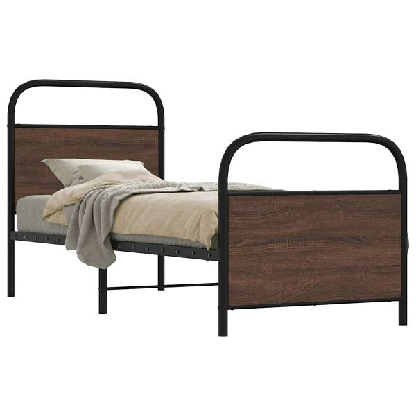 vidaXL Bettgestell ohne Matratze 75x190 cm Braun Eichen-Optik, 4100315