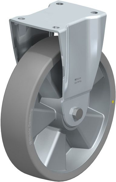 Blickle BH-ALTH 250K-AS Stahlblech-Bockrolle, Schwerlast-Ausführung, mit Anschraubplatte, Blickle Extrathane®, Grau, 670133