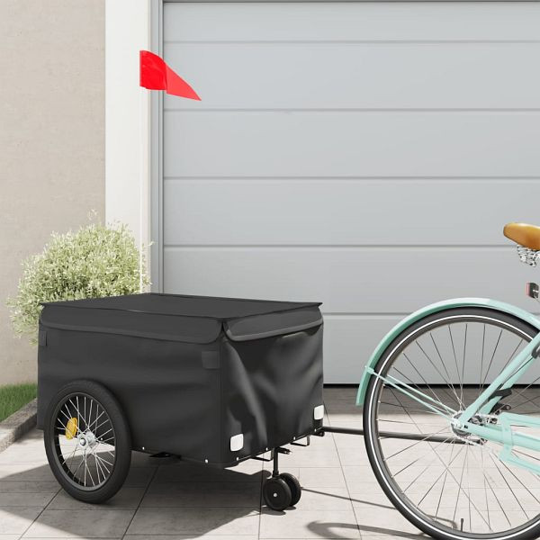vidaXL Fahrradanhänger Schwarz 30 kg Eisen, 94101, 8720845826444