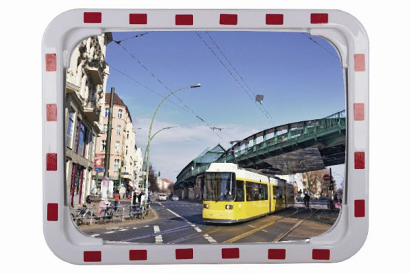 EUvex Verkehrsspiegel 60x80, 2 Jahre Garantie, Acryl, Pfostenhalterung, ED 60 x 80