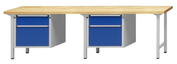 ANKE Werkbänke Kombiwerkbank, Modell 731 V, 2800 x 700 x 890 mm, RAL 7035/5010, KSP 40 mm, 411.301