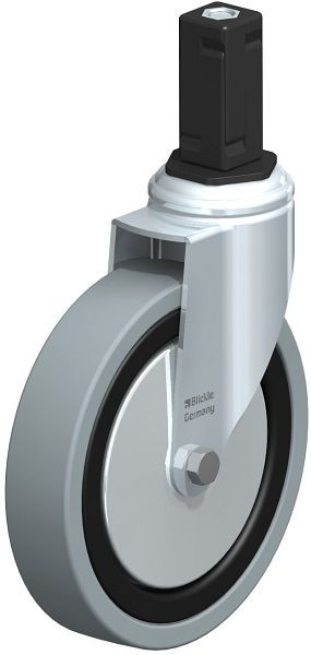 Blickle LKRA-VPA 150K-11-FA-EV14 Apparate-Lenkrolle mit Expander, Vollgummi, Grau, 848484