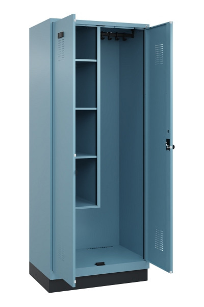 C+P Putzmittel-Spind Evolo PLUS, mit Sockel, 2 Abteile, 1950x800x500mm, 0010/001, Drehriegel, 049120-02 S10021