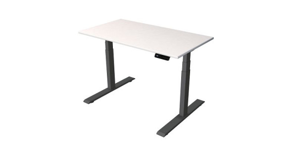 Kerkmann Sitz-/Stehtisch Home office B 1200 x T 650 mm, elektrisch höhenverstellbar von 630-1270 mm, weiß/anthrazit, (Montage), 10179310-1