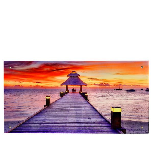 Mendler Glasbild T115, Wandbild Poster Motiv, 50x100cm, Steg, 36751