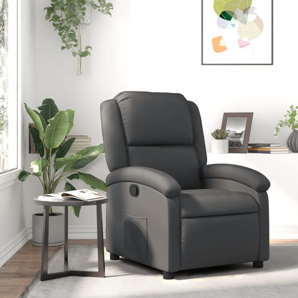 vidaXL Relaxsessel Grau Echtleder, 3205470, 8721012179585