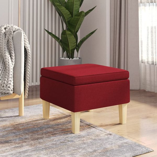 vidaXL Hocker mit Holzbeinen Weinrot Stoff, 329428, 8720286427842
