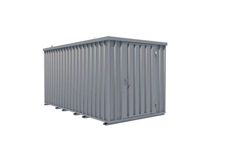 BOS Schnellbaucontainer 4x2 m, 1-flügelige Tür auf der 2 m-Seite, mit Staplerentladung, SC3000-4x2-SE+STAP