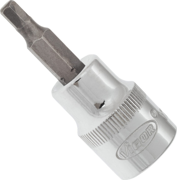 VIGOR Schraubendreher-Einsatz, Vierkant hohl 10 mm (3/8 Zoll), Innen-Sechskant Profil, 4 mm, V2284N