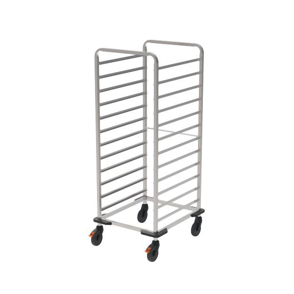 Rieber Tablett-Regalwagen 2/1 - Stoßecken, hygienischer Edelstahl, 88041602