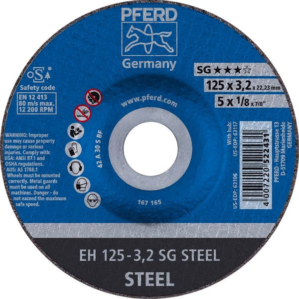 Pferd Trennscheibe EH 115-3,2 SG STEEL, VE: 25 Stück, 61340132