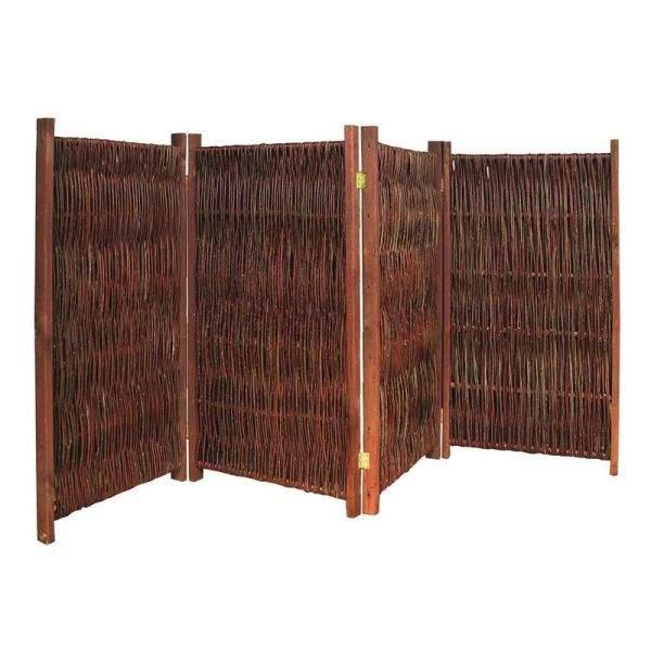 NOOR Paravent aus Weide Sichtschutz Weidenparavent, Größe etwa (HxB) 180 x 240cm 4-teilig, 154PARAV18240