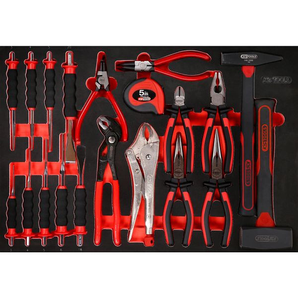 KS Tools PERFORMANCEplus Werkzeugsatz 22-teilig Zangen, Hammer und Meißel, 811.2022
