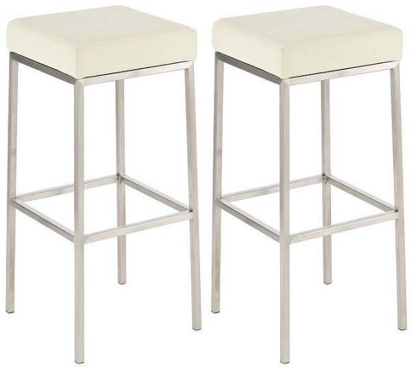CLP Barhocker Montreal 80 Kunstleder edelstahl, creme, VE: 2 Stück, 314632