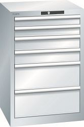 LISTA Schubladenschrank 27x27E (BxTxH) 564x572x850mm AUTO Lock, Lichtgrau, 6 Schubladen, 14.258.020.A