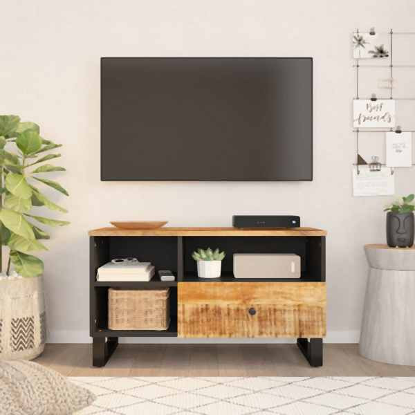 vidaXL TV-Schrank 80x33x46 cm Massivholz Mango & Holzwerkstoff, 351974