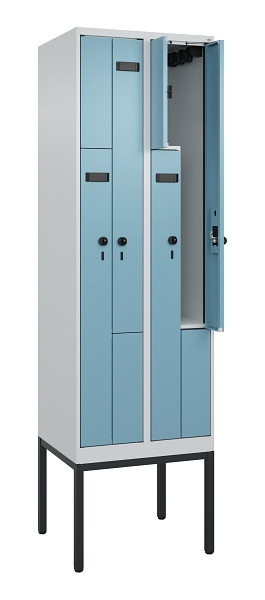 C+P Z-Spind Evolo PLUS, Gestell, 4 Fächer, 2120x600x500mm, 7035/0010, Drehriegel, 0490337-204 S10001