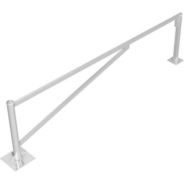 Stein HGS Drehschranke, 3500 mm / ohne Farbe, Profilzylinderschloss verschiedenschließend, zum Aufdübeln mit Bodenplatte 360x360mm, 413.350zp