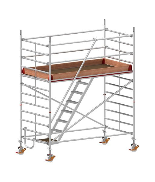 HYMER Treppen-Fahrgerüst, Bühnenlänge 2,95 m, Rahmenteilbreite 1,50 m, Reichhöhe 4,40 m, 857304