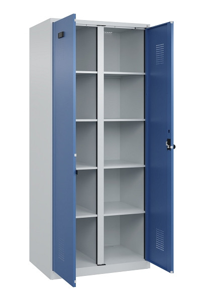 C+P Wäsche-Spind Evolo PLUS, 2 Abteile, 1850x800x500mm, 7035/5023, Verschluss Drehriegel, 049002-22B S10008