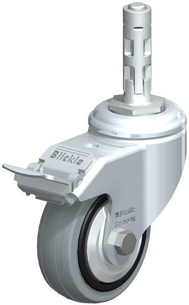 Blickle LKRA-VPA 80G-11-FI-FA-E11 Apparate-Lenkrolle mit Expander & Feststeller, Vollgummi, Grau, 750886