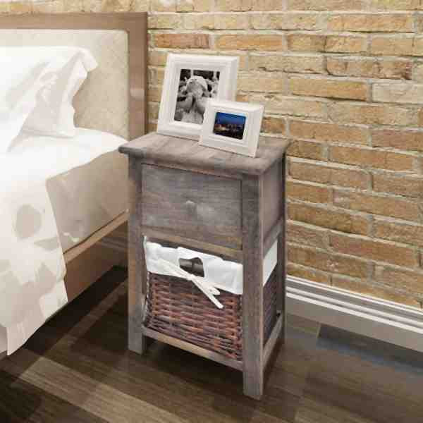 vidaXL Nachttische 2 Stück Holz Braun, 242869, 8718475971238