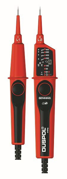Benning DUSPOL analog, Spannungsprüfer mit Tauchspul-Pegelanzeige, 12 V - 1000 V AC/DC, 050261