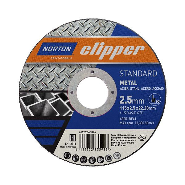 Norton Clipper Trennscheibe Standard Metall 115x2,5, VE: 25 Stück, 66252848876