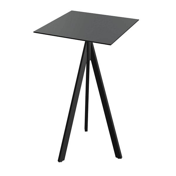 Feros Infinity Tripod Stehtisch Schwarz frame + Schwarz HPL Tischplatte 70x70 cm, 140041077