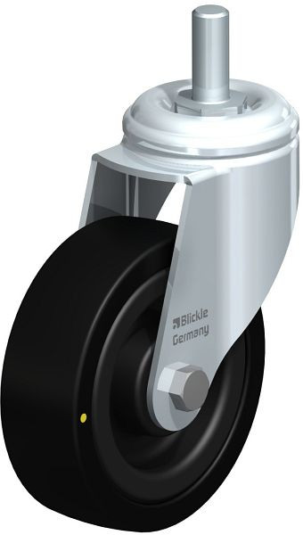 Blickle LKRA-VPA 101K-EL-GS12 Apparate-Lenkrolle mit Gewindestift, Vollgummi, Schwarz, 303370