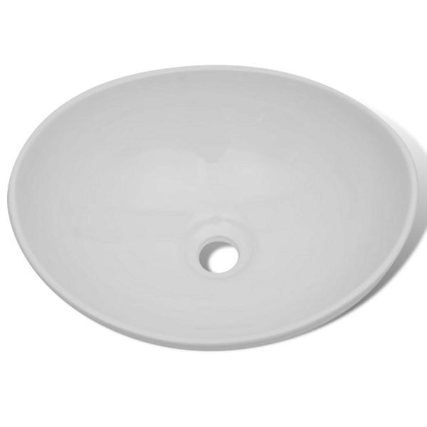 vidaXL Keramik Waschbecken 40 x 33 cm Oval Weiß, 275396