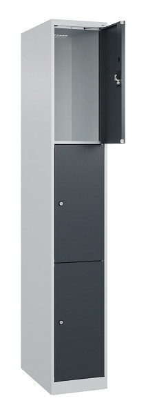 C+P Schließfachschrank Evolo PLUS, 3 Fächer, 1850x300x500mm, 7035/7016, 049000-103 S10012